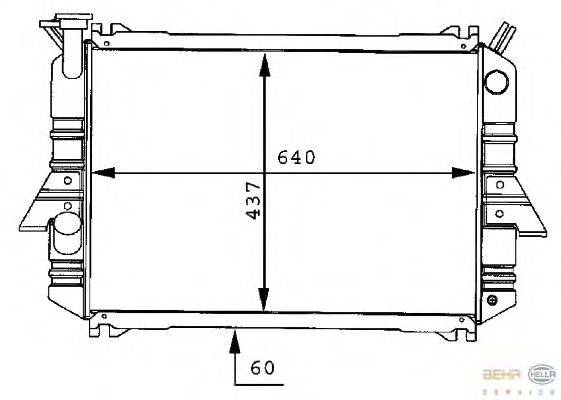 Радиатор, охлаждение двигателя BEHR HELLA SERVICE 8MK376706261