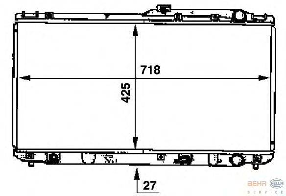 Радиатор, охлаждение двигателя BEHR HELLA SERVICE 8MK 376 707-401