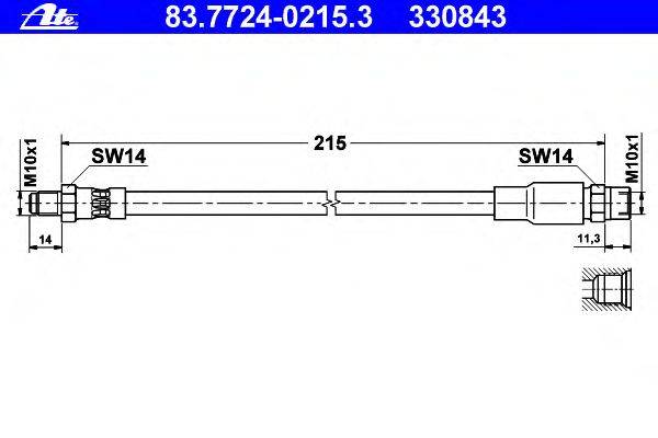 Тормозной шланг ATE 330843