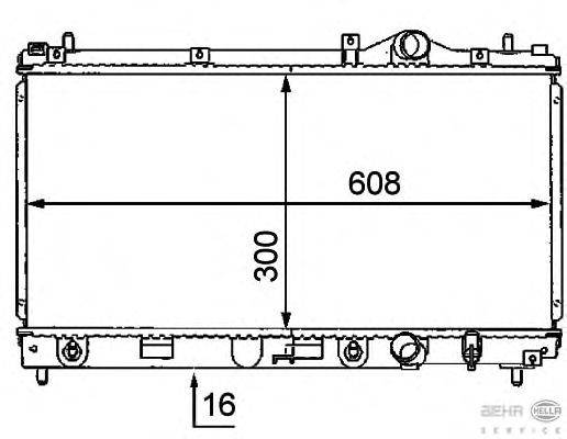 Радиатор, охлаждение двигателя BEHR HELLA SERVICE 8MK 376 707-621