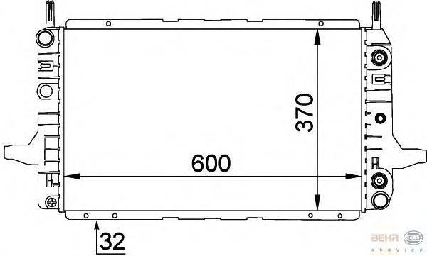 Радиатор, охлаждение двигателя BEHR HELLA SERVICE 8MK376707681