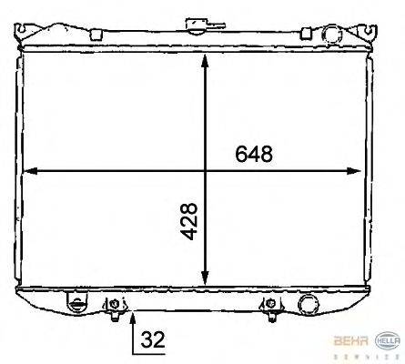 Радиатор, охлаждение двигателя BEHR HELLA SERVICE 8MK376707751