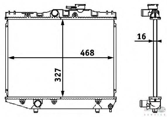 Радиатор, охлаждение двигателя BEHR HELLA SERVICE 8MK376708171