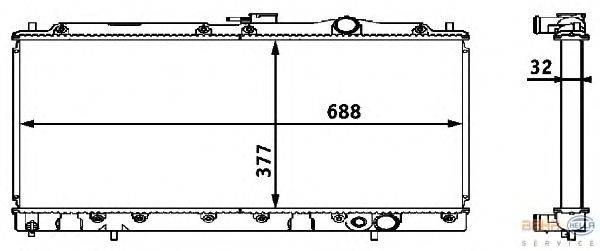 Радиатор, охлаждение двигателя BEHR HELLA SERVICE 8MK 376 708-321