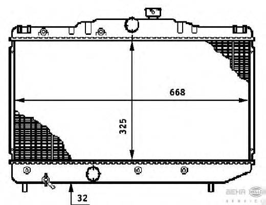 Радиатор, охлаждение двигателя BEHR HELLA SERVICE 8MK 376 708-711