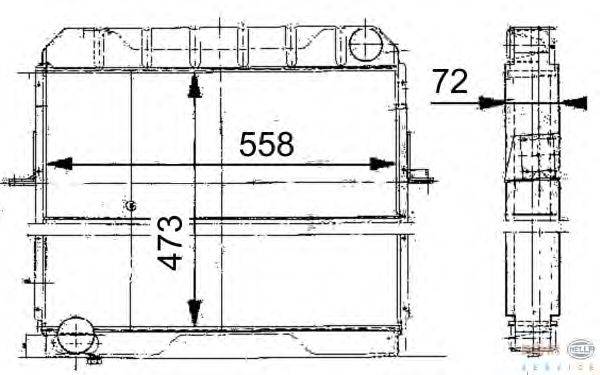 Радиатор, охлаждение двигателя BEHR HELLA SERVICE 8MK 376 709-201