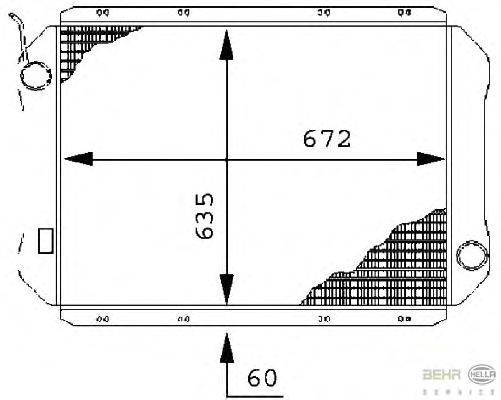 Радиатор, охлаждение двигателя BEHR HELLA SERVICE 8MK 376 709-611