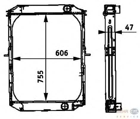 Радиатор, охлаждение двигателя BEHR HELLA SERVICE 8MK 376 709-661