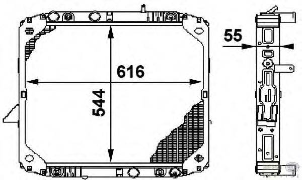 Радиатор, охлаждение двигателя BEHR HELLA SERVICE 8MK 376 709-741