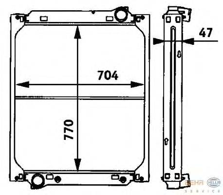 Радиатор, охлаждение двигателя BEHR HELLA SERVICE 8MK 376 709-761