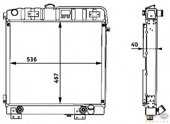 Радиатор, охлаждение двигателя BEHR HELLA SERVICE 8MK 376 709-791