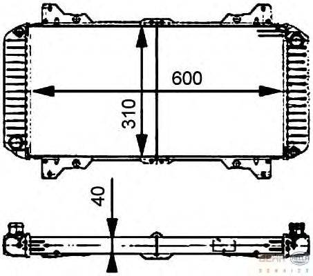 Радиатор, охлаждение двигателя BEHR HELLA SERVICE 8MK 376 710-101