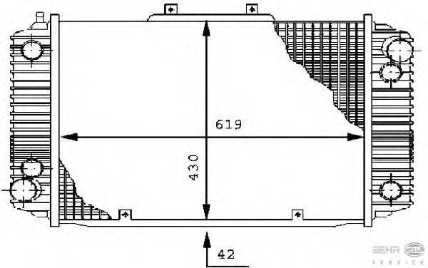 Радиатор, охлаждение двигателя BEHR HELLA SERVICE 8MK 376 710-391