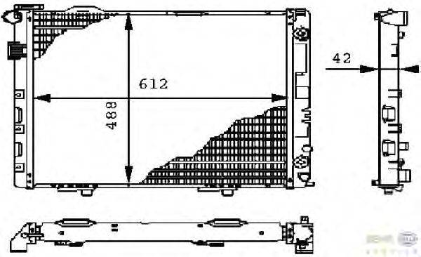 Радиатор, охлаждение двигателя BEHR HELLA SERVICE 8MK 376 711-101