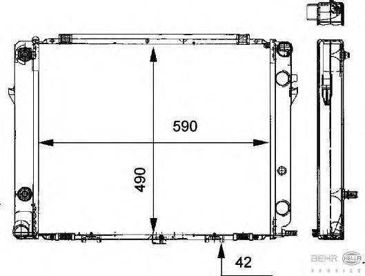 Радиатор, охлаждение двигателя BEHR HELLA SERVICE 8MK 376 711-401