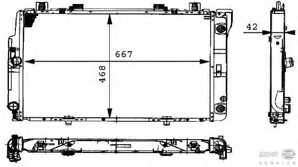 Радиатор, охлаждение двигателя BEHR HELLA SERVICE 8MK 376 711-521