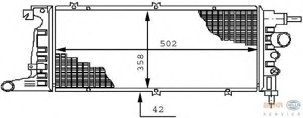 Радиатор, охлаждение двигателя BEHR HELLA SERVICE 8MK 376 711-711