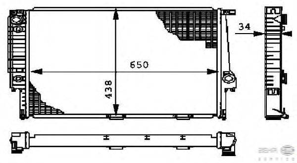 Радиатор, охлаждение двигателя BEHR HELLA SERVICE 8MK 376 712-381