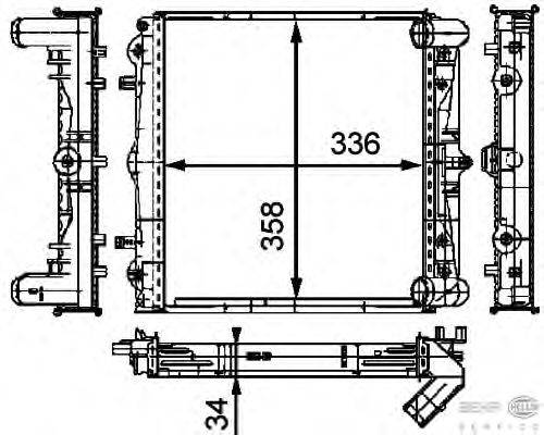 Радиатор, охлаждение двигателя BEHR HELLA SERVICE 8MK 376 714-291