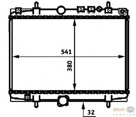 Радиатор, охлаждение двигателя BEHR HELLA SERVICE 8MK 376 714-411