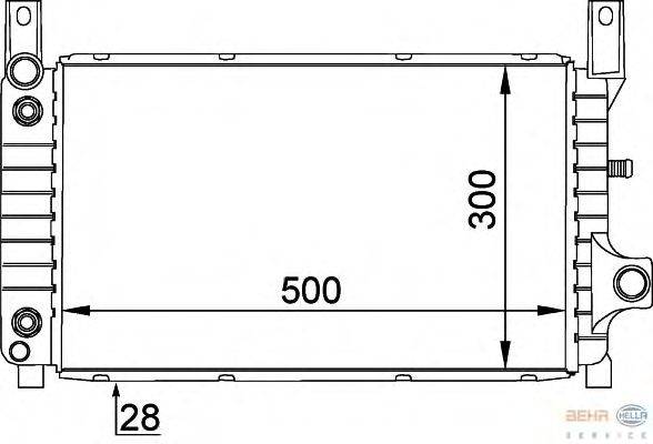 Радиатор, охлаждение двигателя BEHR HELLA SERVICE 8MK 376 716-031