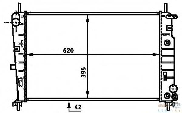 Радиатор, охлаждение двигателя BEHR HELLA SERVICE 8MK376717111
