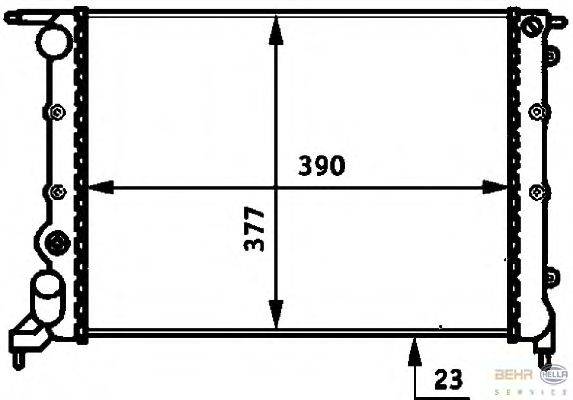 Радиатор, охлаждение двигателя BEHR HELLA SERVICE 8MK376717301