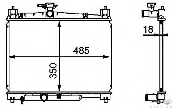 Радиатор, охлаждение двигателя BEHR HELLA SERVICE 8MK 376 718-421