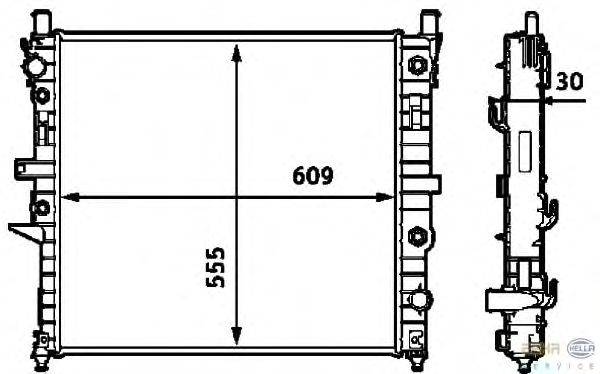 Радиатор, охлаждение двигателя BEHR HELLA SERVICE 8MK 376 718-571