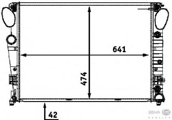 Радиатор, охлаждение двигателя BEHR HELLA SERVICE 8MK 376 718-741