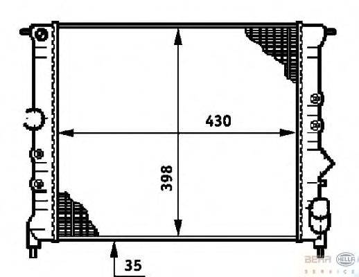 Радиатор, охлаждение двигателя BEHR HELLA SERVICE 8MK 376 719-331