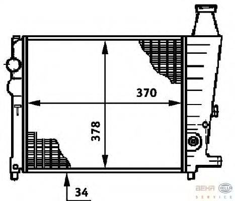 Радиатор, охлаждение двигателя BEHR HELLA SERVICE 8MK 376 719-391