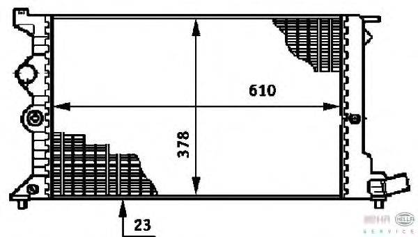 Радиатор, охлаждение двигателя BEHR HELLA SERVICE 8MK376719451