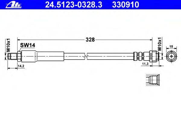 Тормозной шланг ATE 24.5123-0328.3