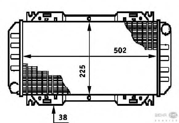 Радиатор, охлаждение двигателя BEHR HELLA SERVICE 8MK 376 720-091