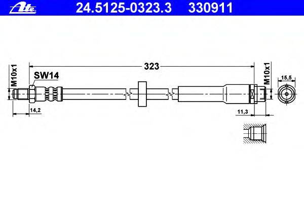 Тормозной шланг ATE 24.5125-0323.3