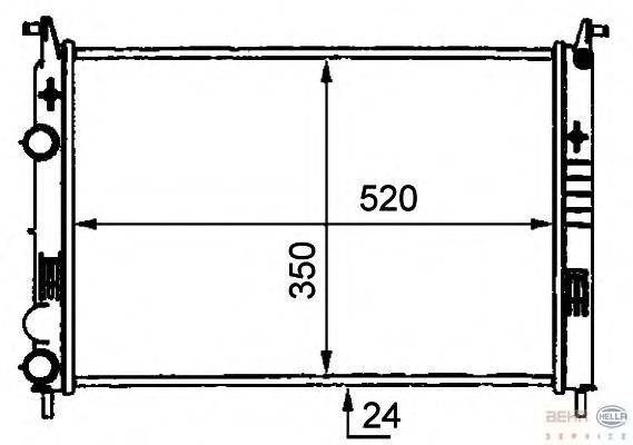 Радиатор, охлаждение двигателя BEHR HELLA SERVICE 8MK 376 720-561