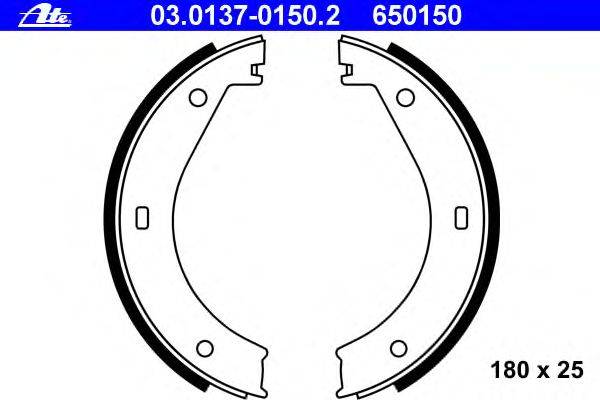 Комплект тормозных колодок, стояночная тормозная система ATE 03.0137-0150.2