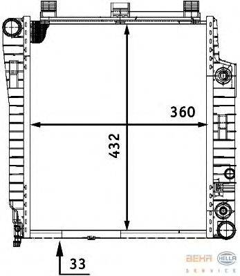 Радиатор, охлаждение двигателя BEHR HELLA SERVICE 8MK 376 721-101