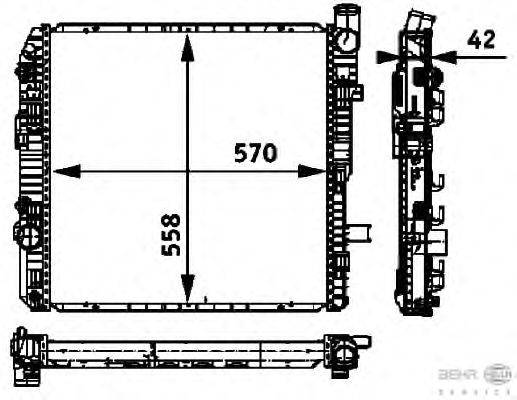 Радиатор, охлаждение двигателя BEHR HELLA SERVICE 8MK 376 721-111