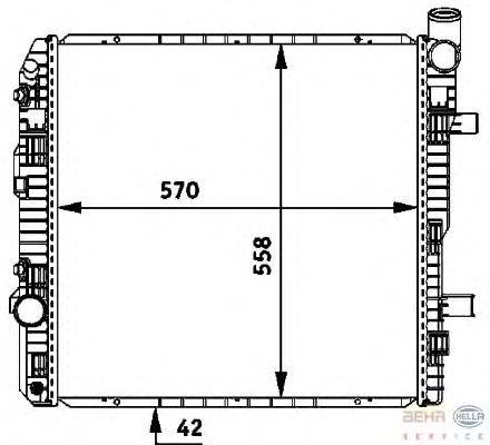 Радиатор, охлаждение двигателя BEHR HELLA SERVICE 8MK 376 721-251