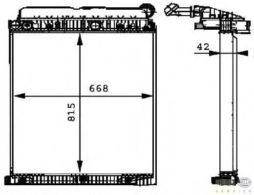 Радиатор, охлаждение двигателя BEHR HELLA SERVICE 8MK 376 721-261