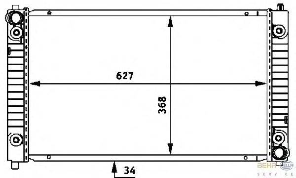 Радиатор, охлаждение двигателя BEHR HELLA SERVICE 8MK376721301