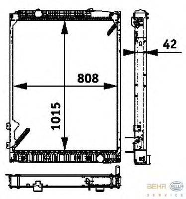 Радиатор, охлаждение двигателя BEHR HELLA SERVICE 8MK 376 721-491