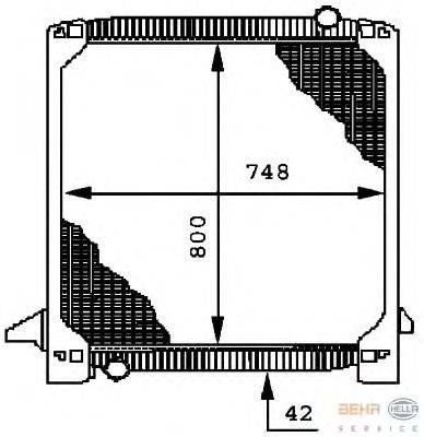 Радиатор, охлаждение двигателя BEHR HELLA SERVICE 8MK 376 721-591