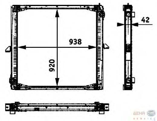 Радиатор, охлаждение двигателя BEHR HELLA SERVICE 8MK376722401