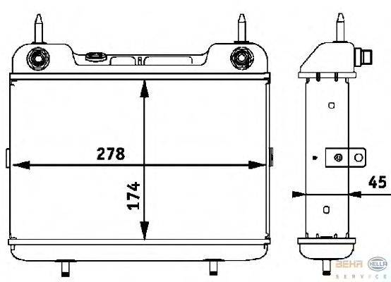 Масляный радиатор, автоматическая коробка передач BEHR HELLA SERVICE 8MO 376 725-381
