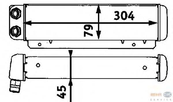 масляный радиатор, двигательное масло BEHR HELLA SERVICE 8MO 376 725-391