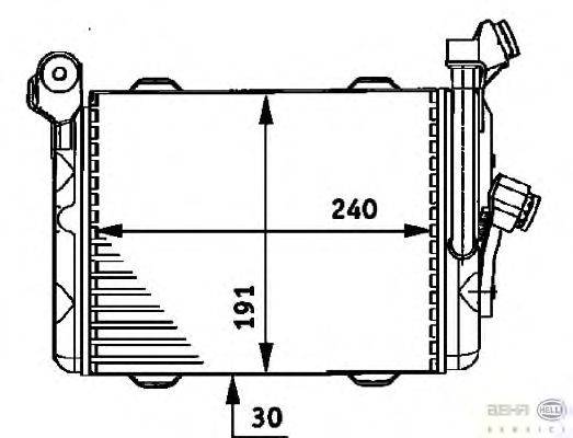 масляный радиатор, двигательное масло BEHR HELLA SERVICE 8MO 376 726-011