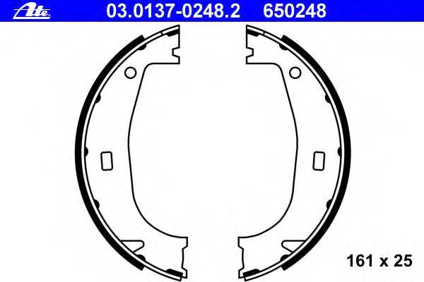 Комплект тормозных колодок, стояночная тормозная система ATE 03013702482
